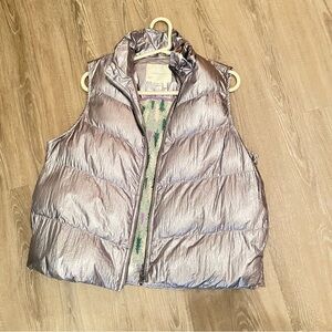 Anthropologie Metallic Silver Vest